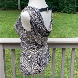 Michael Kors Snake Leather Scoop-Neck Sleeveless M